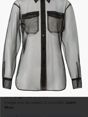Fashion Nova Sheer Black Long-Sleeve Button-Down Shirt